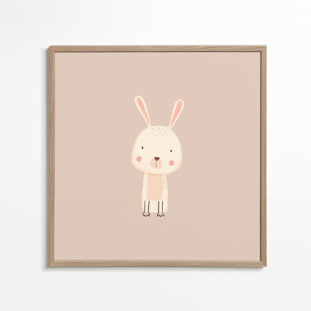 Lâmina infantil coelho minimal fundo bege