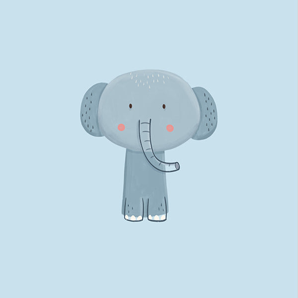 Estampa infantil elefante azul