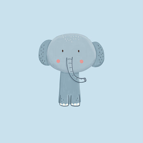 Estampa infantil elefante azul