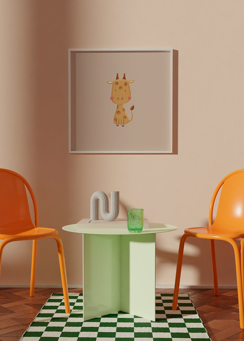 Lâmina infantil com girafa minimalista