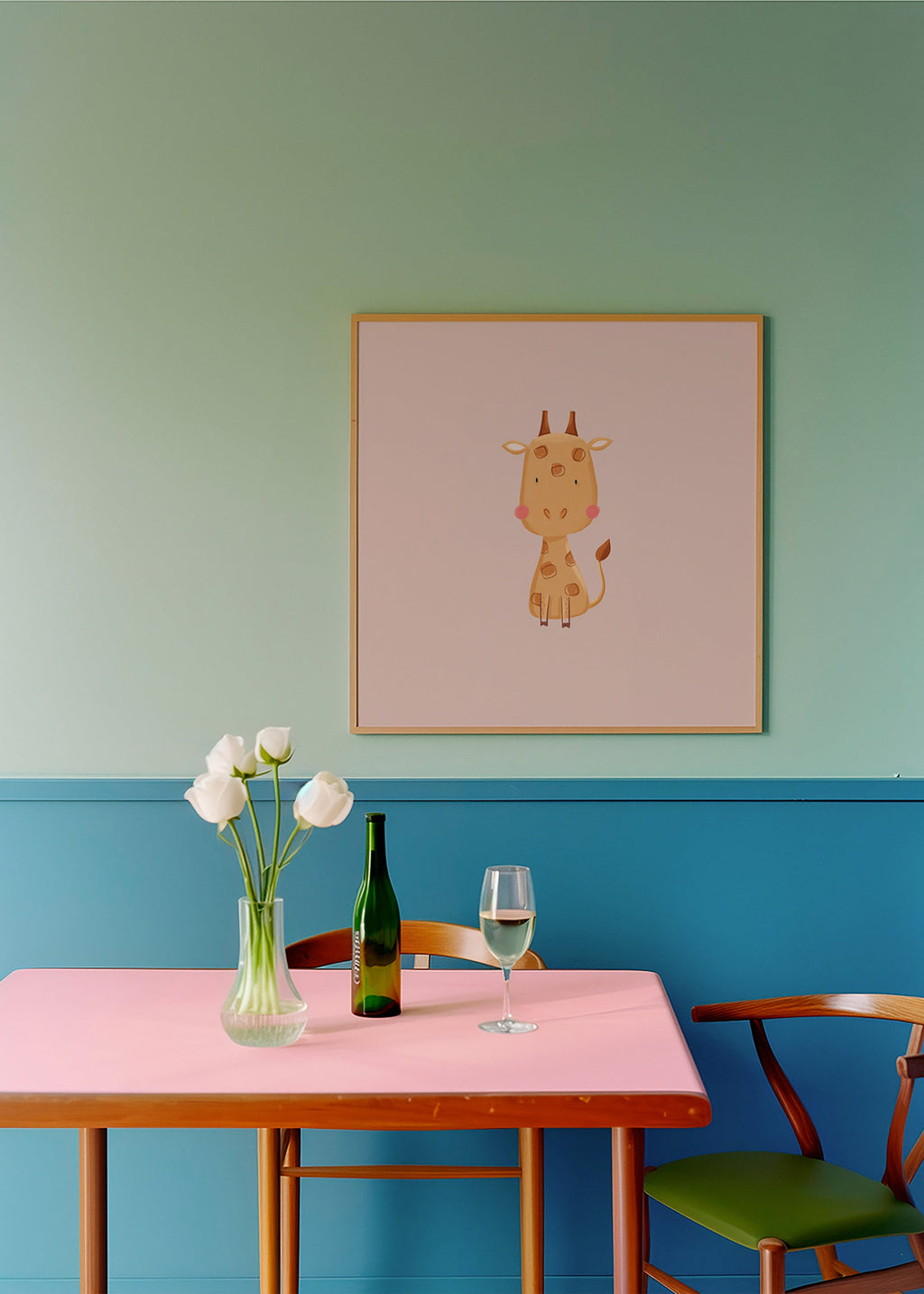 Lâmina infantil com girafa minimalista