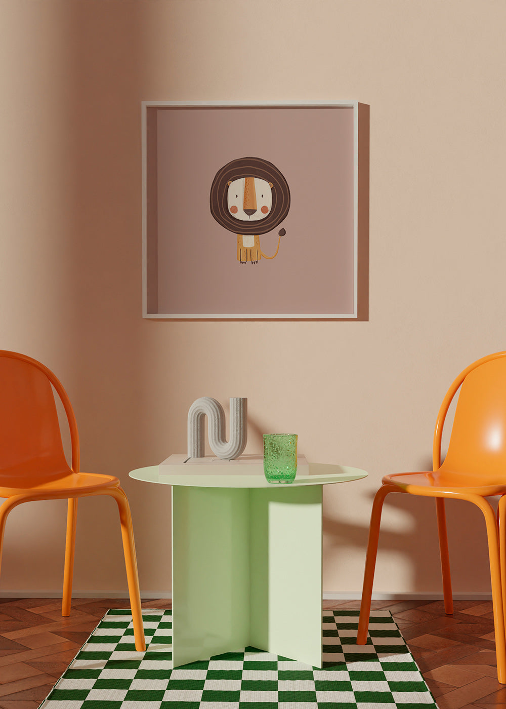 Lámina infantil: leão minimalista