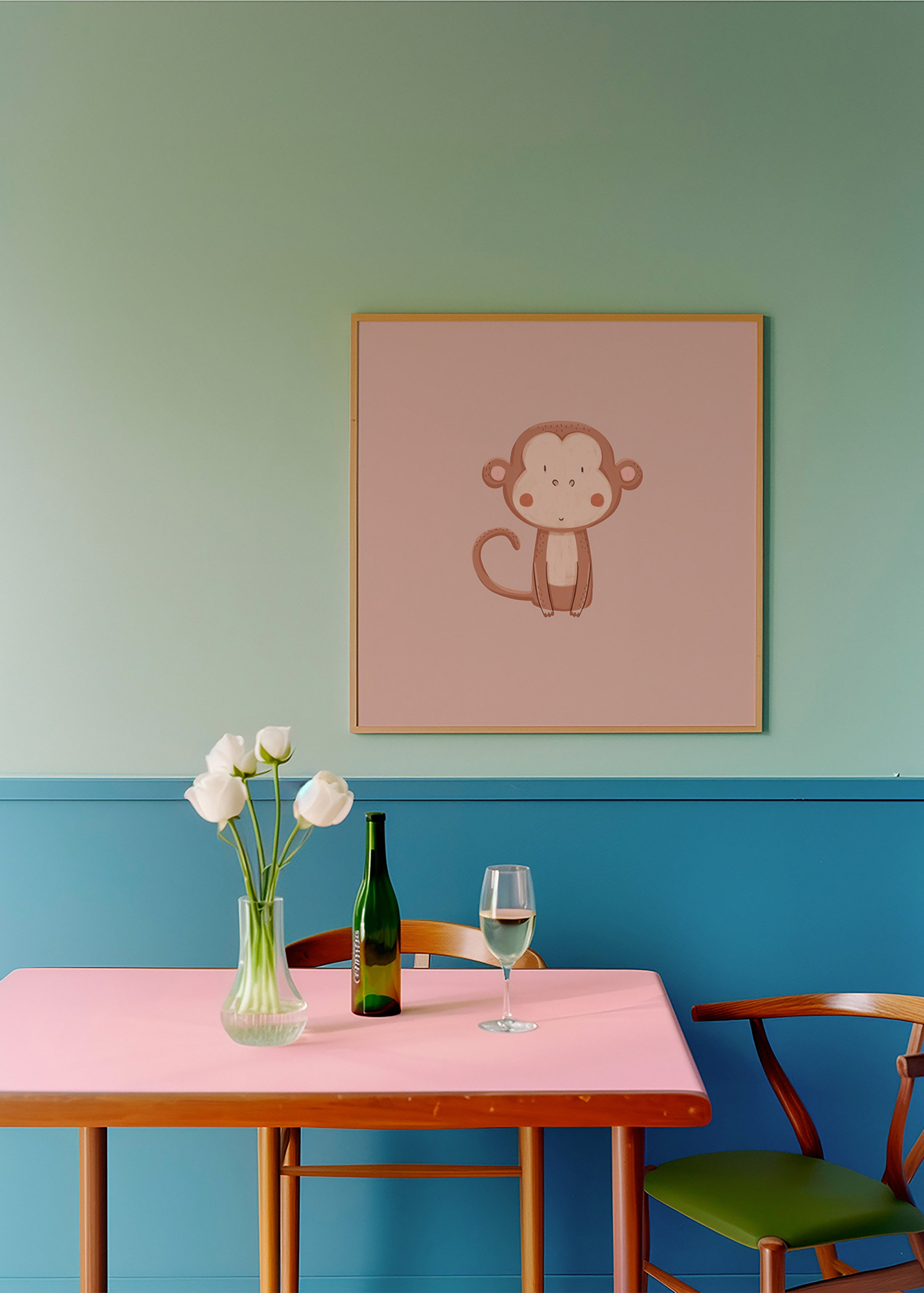 Quadro macaco minimalista