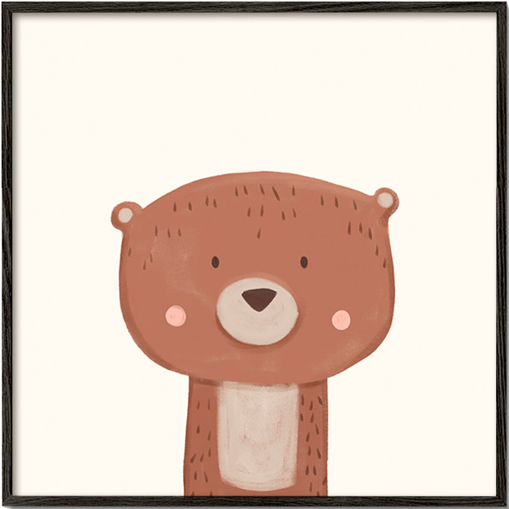 Lâmina infantil urso doce sobre fundo creme