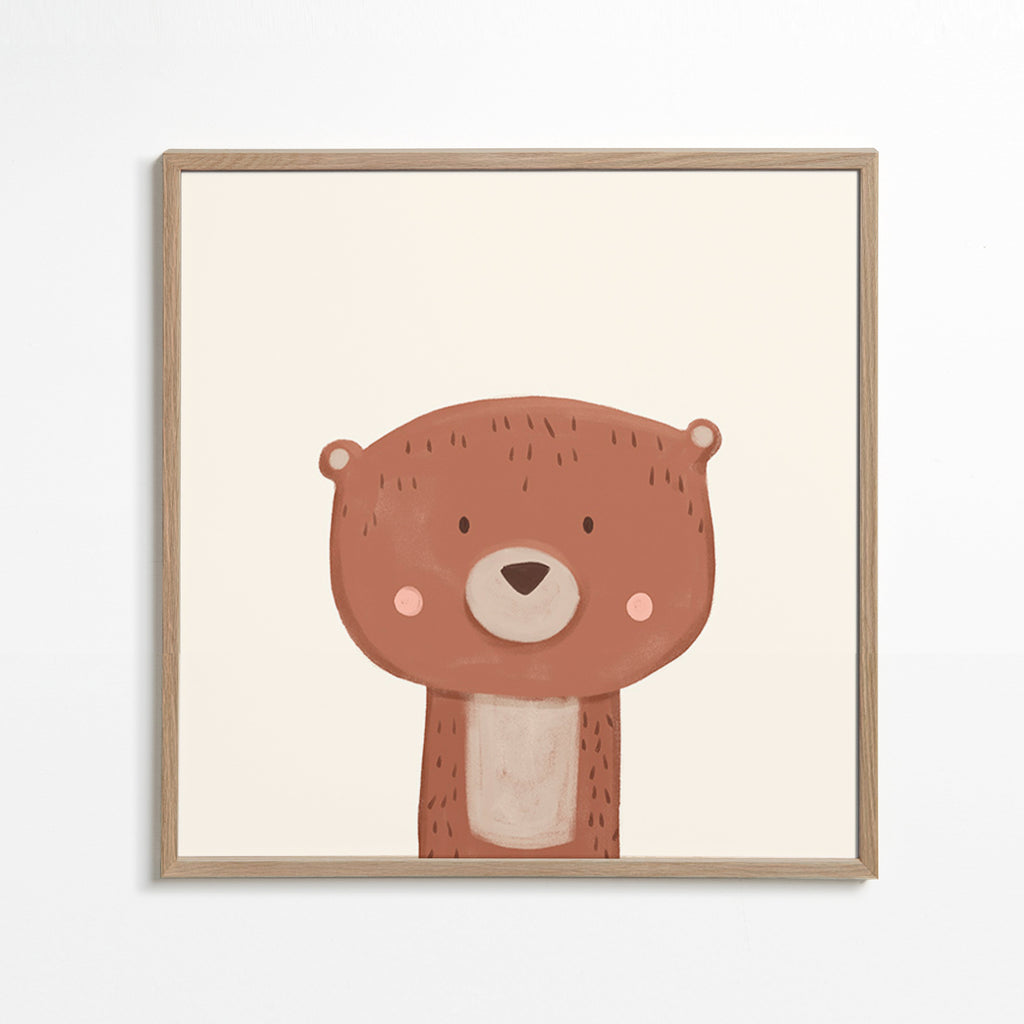 Lâmina infantil urso doce sobre fundo creme