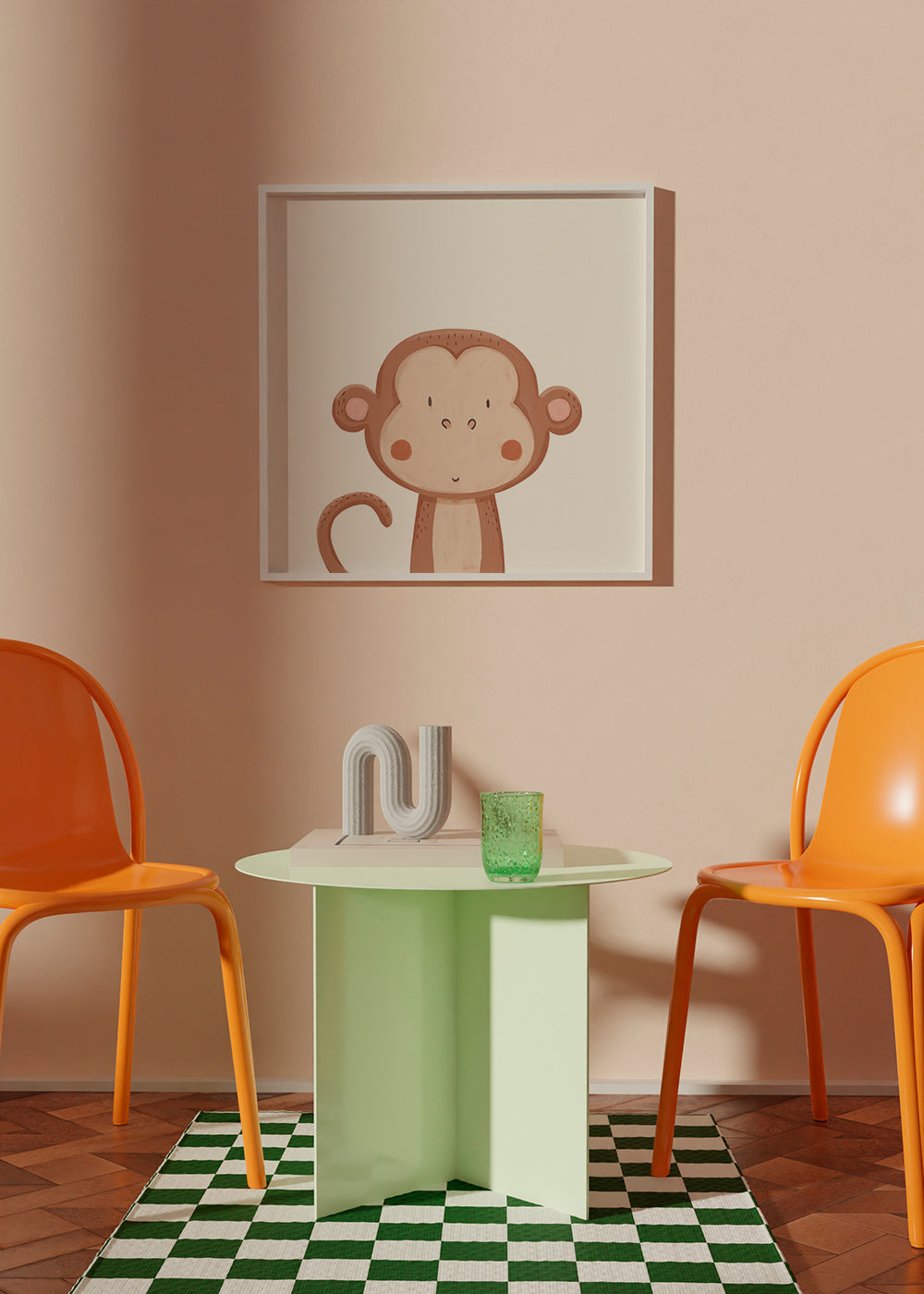 Lâmina infantil macaco sorridente