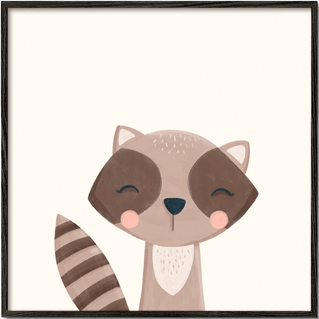 Lâmina infantil mapache sorridente