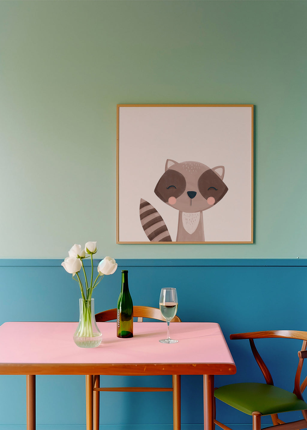 Lâmina infantil mapache sorridente