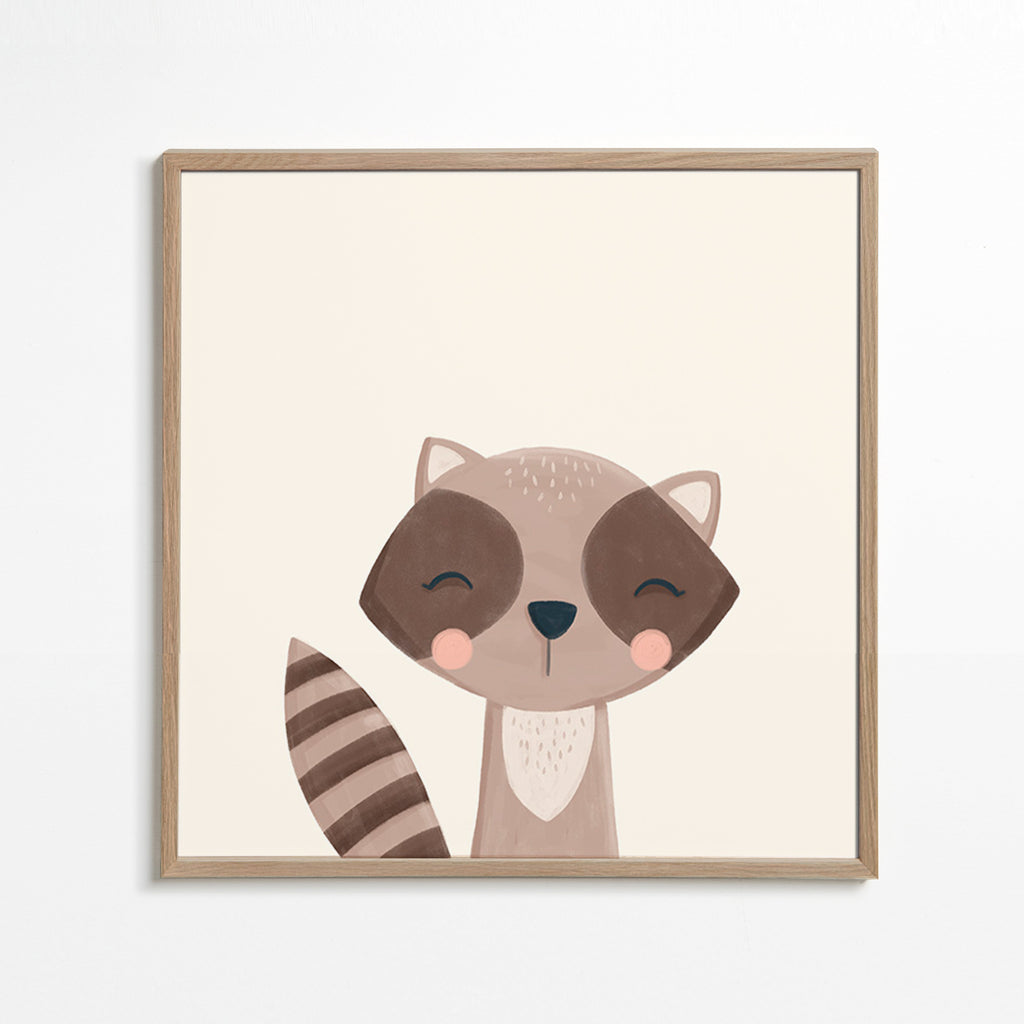 Lâmina infantil mapache sorridente