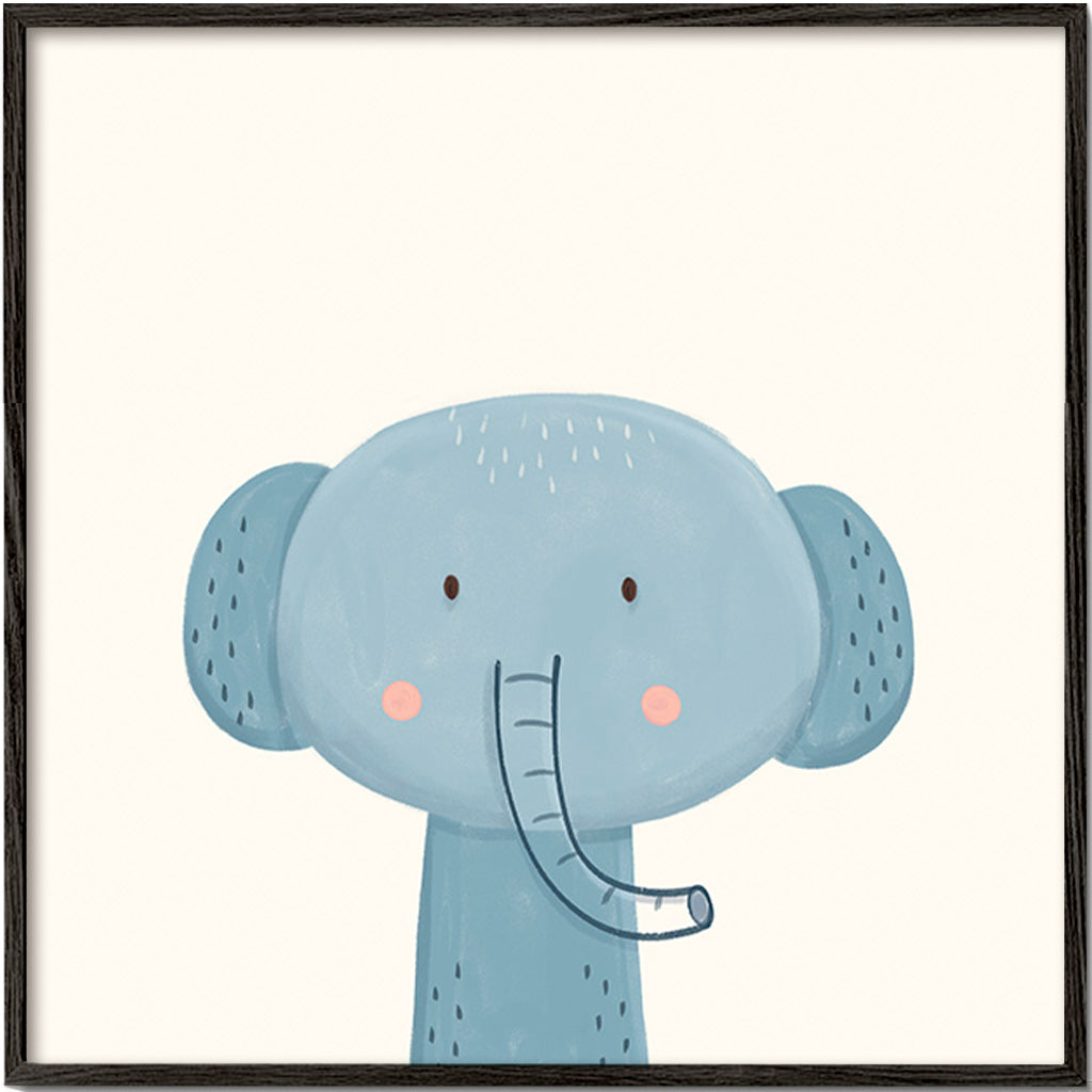 Lámina infantil elefante azul fofinho