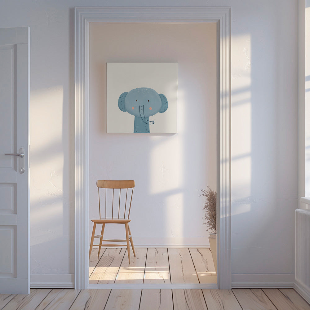 Lámina infantil elefante azul fofinho
