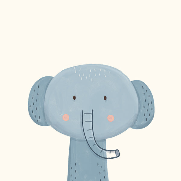 Lámina infantil elefante azul fofinho