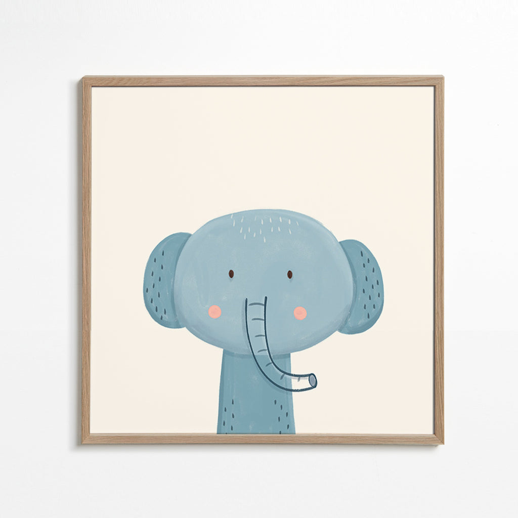 Lámina infantil elefante azul fofinho