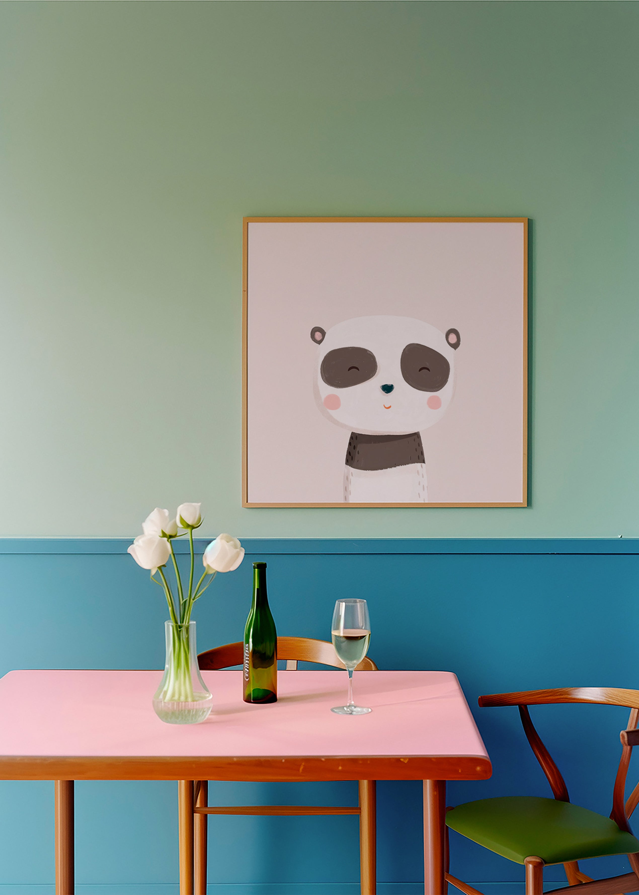 Lâmina infantil panda doce ilustrada