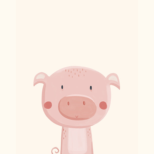 Estampa infantil porquinho rosa fofo