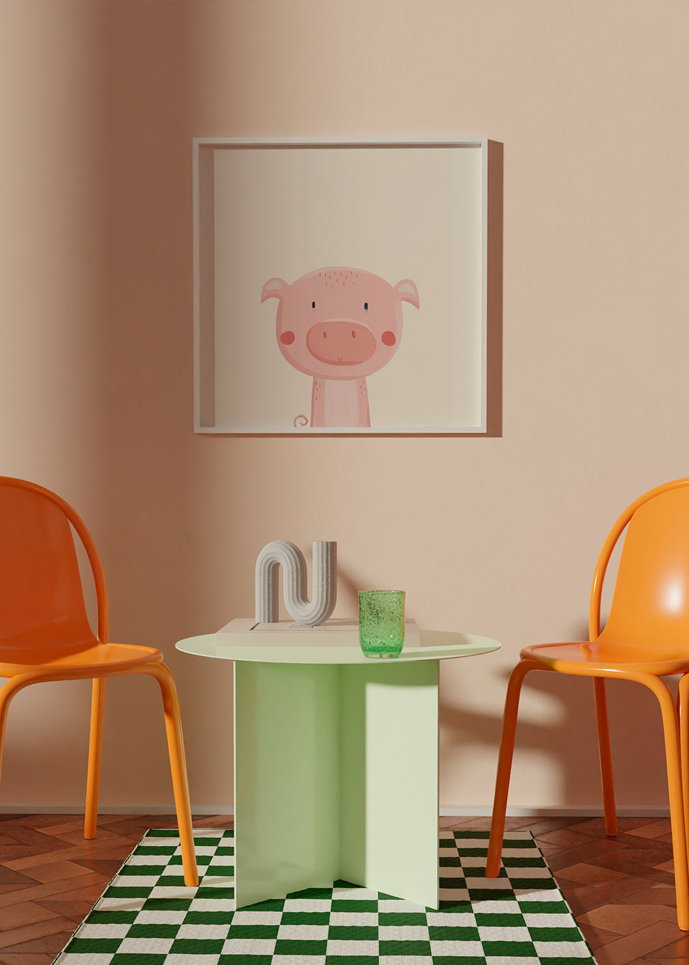 Estampa infantil porquinho rosa fofo