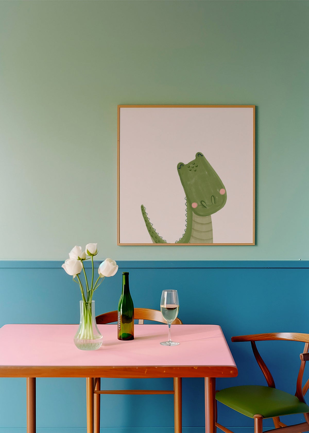 Lâmina infantil crocodilo sorridente