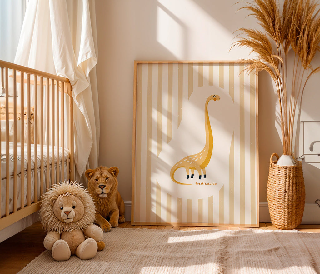 Lamina infantil Brachiosaurus amarelo
