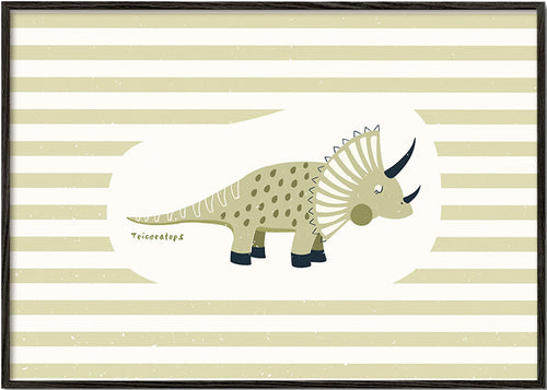 Lâmina infantil Triceratops verde