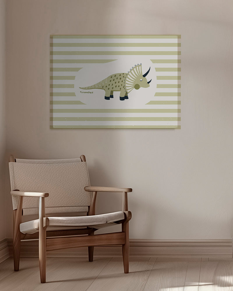 Lâmina infantil Triceratops verde