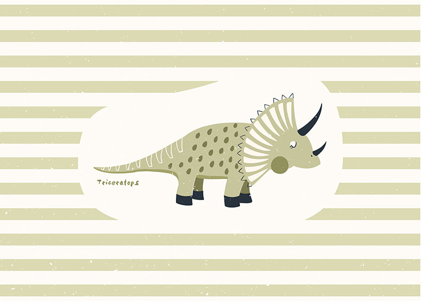 Lâmina infantil Triceratops verde