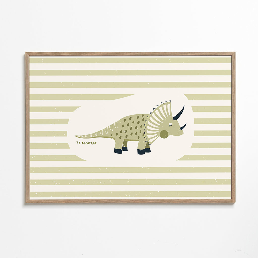 Lâmina infantil Triceratops verde