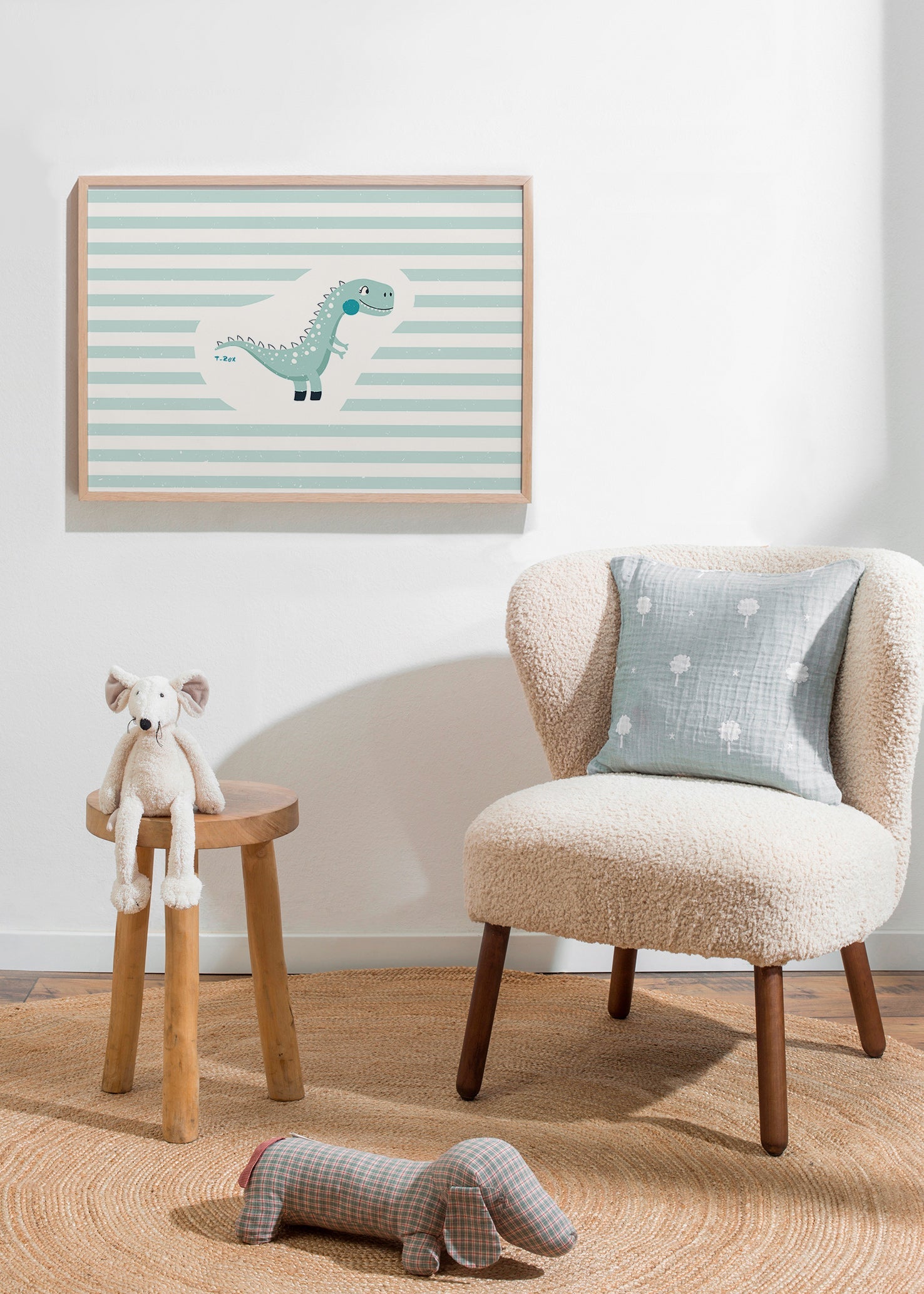 Estampa infantil T-Rex engraçada