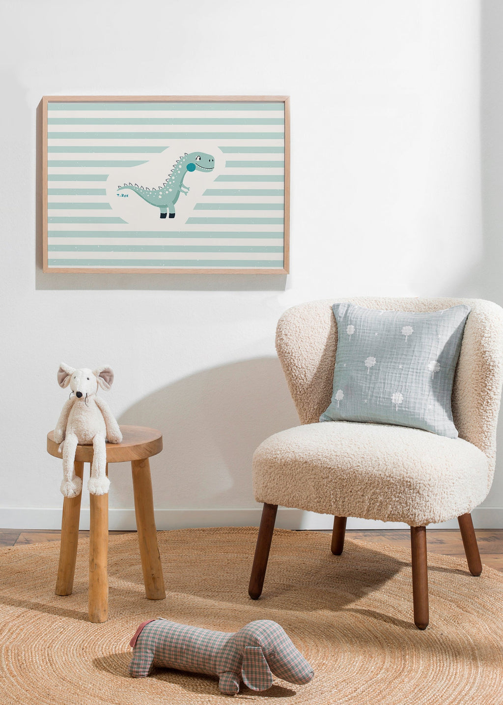 Estampa infantil T-Rex engraçada