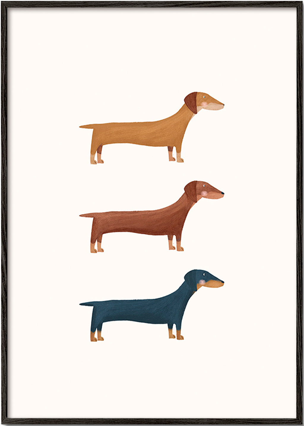 Quadro de dachshunds minimalista