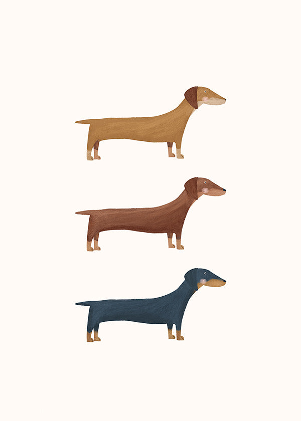Quadro de dachshunds minimalista