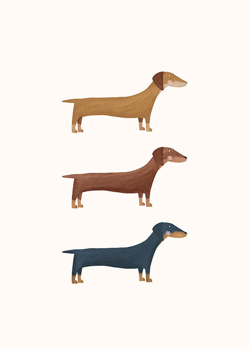 Quadro de dachshunds minimalista