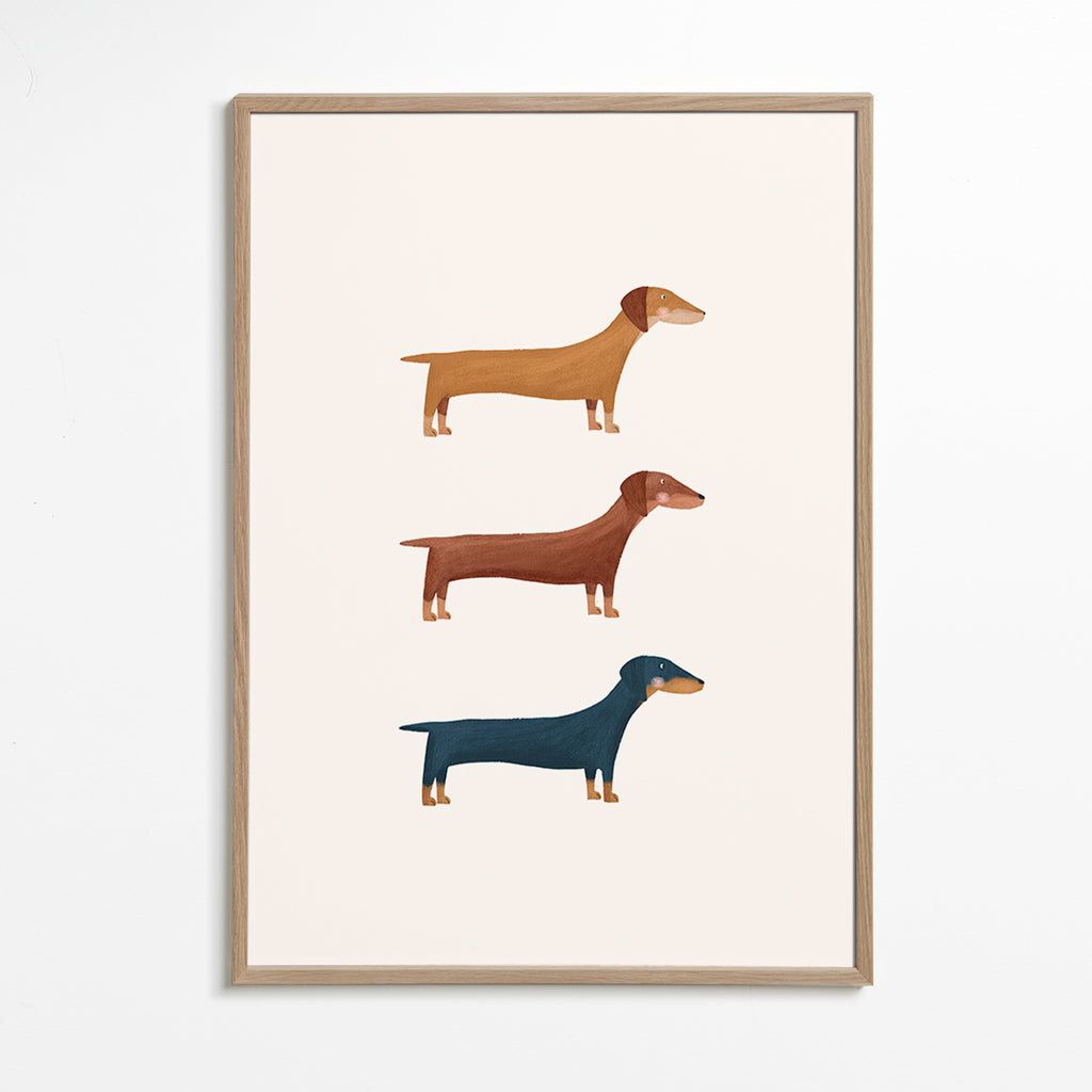 Quadro de dachshunds minimalista