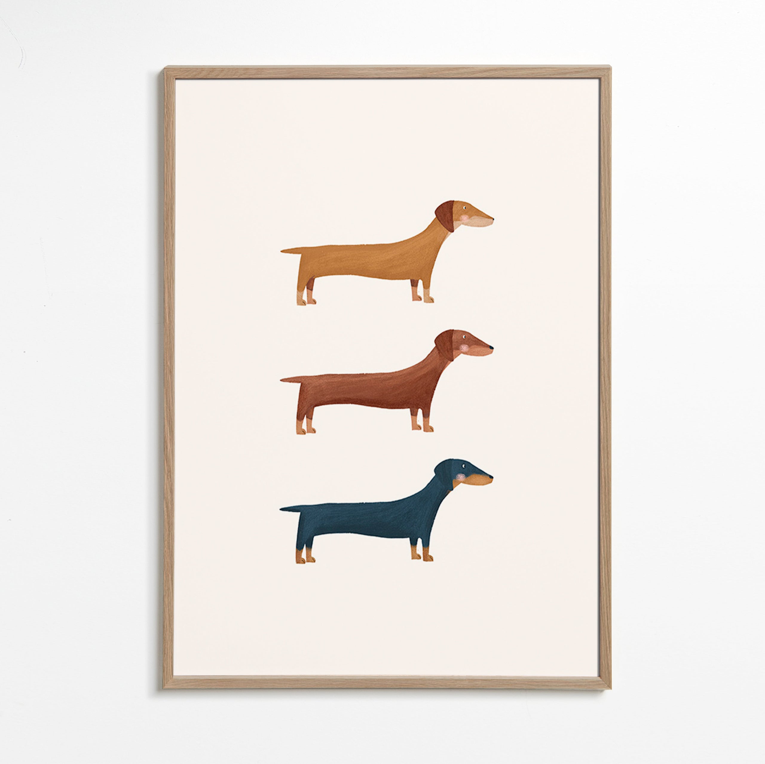 Quadro de dachshunds minimalista