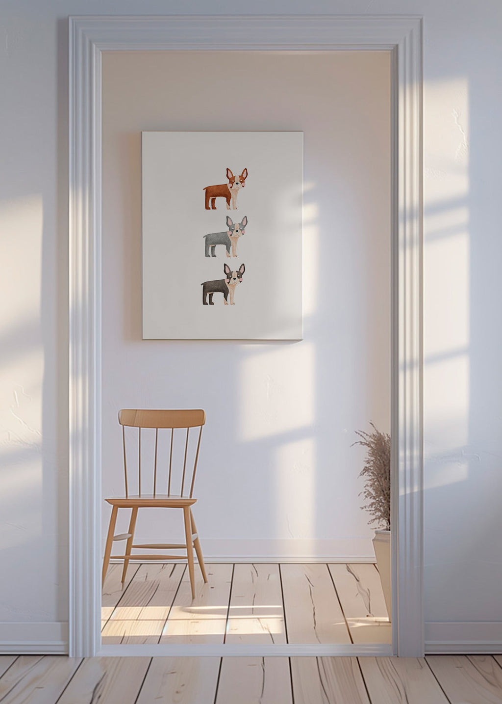 Quadro Três Boston Terrier