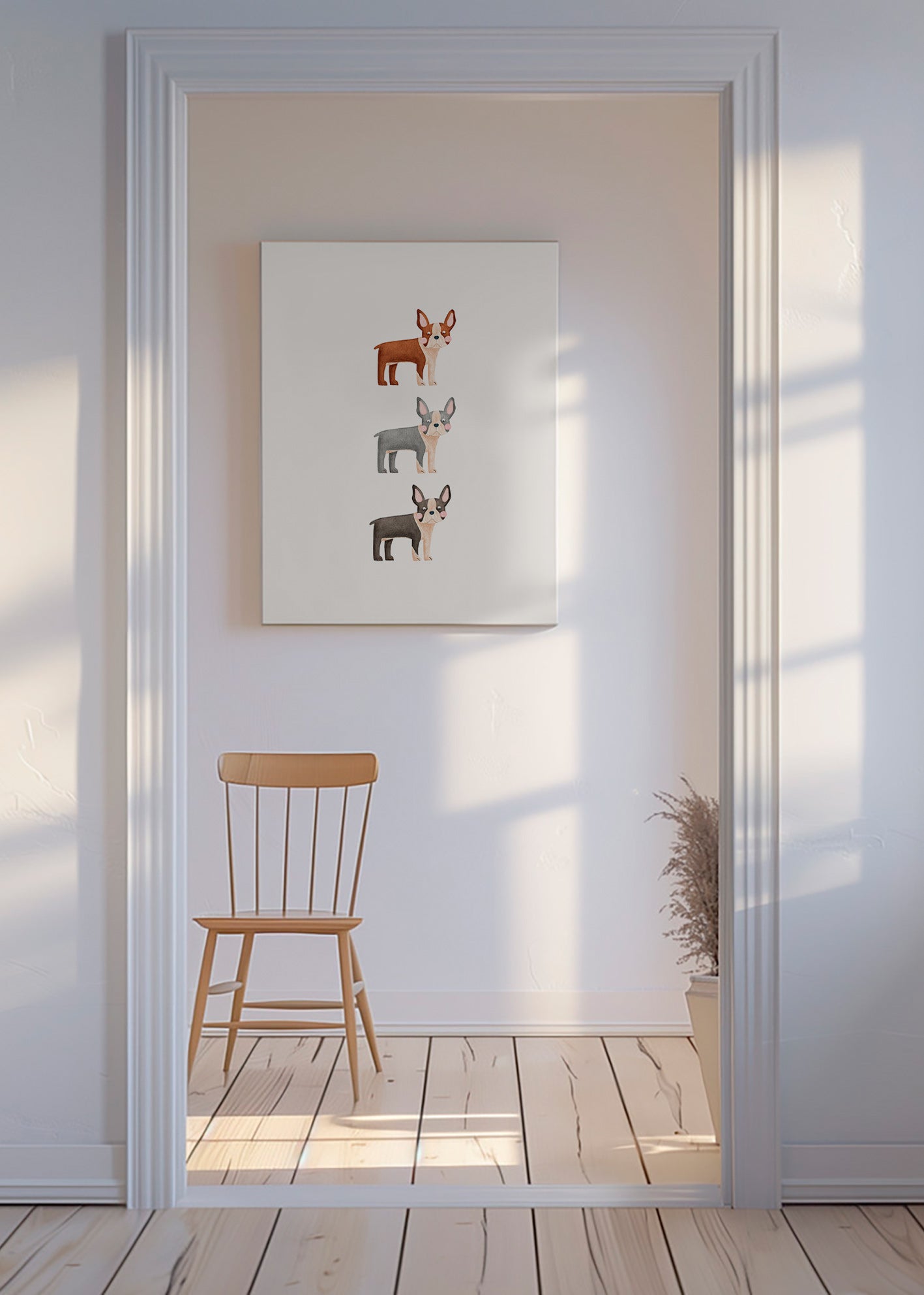 Quadro Três Boston Terrier
