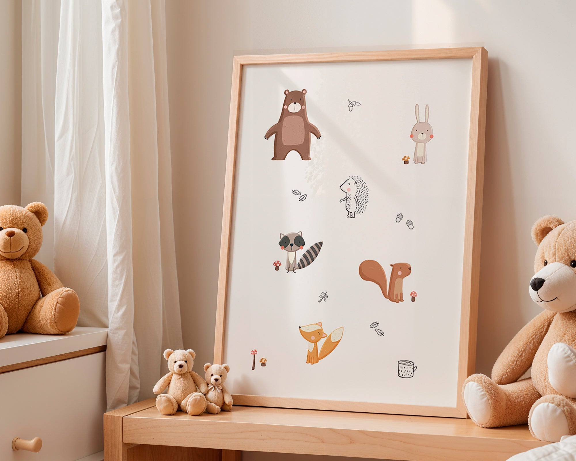 Lamina infantil: amigos da floresta em tons pastéis