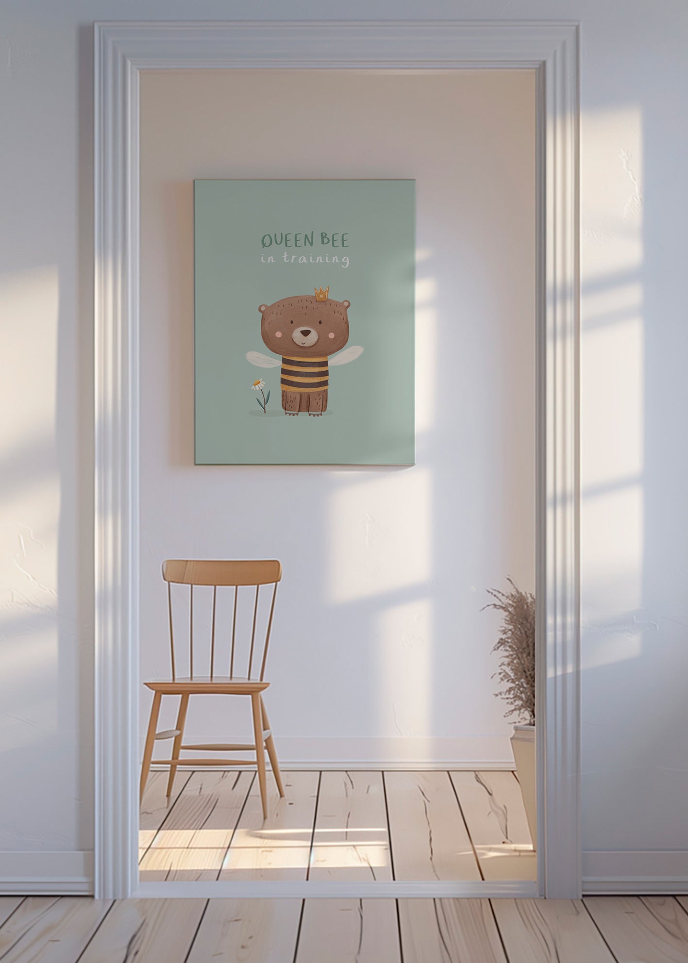 Lâmina infantil Urso 'Queen Bee' com coroa
