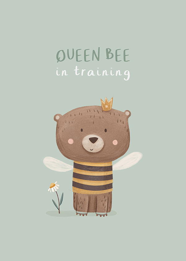 Lâmina infantil Urso 'Queen Bee' com coroa