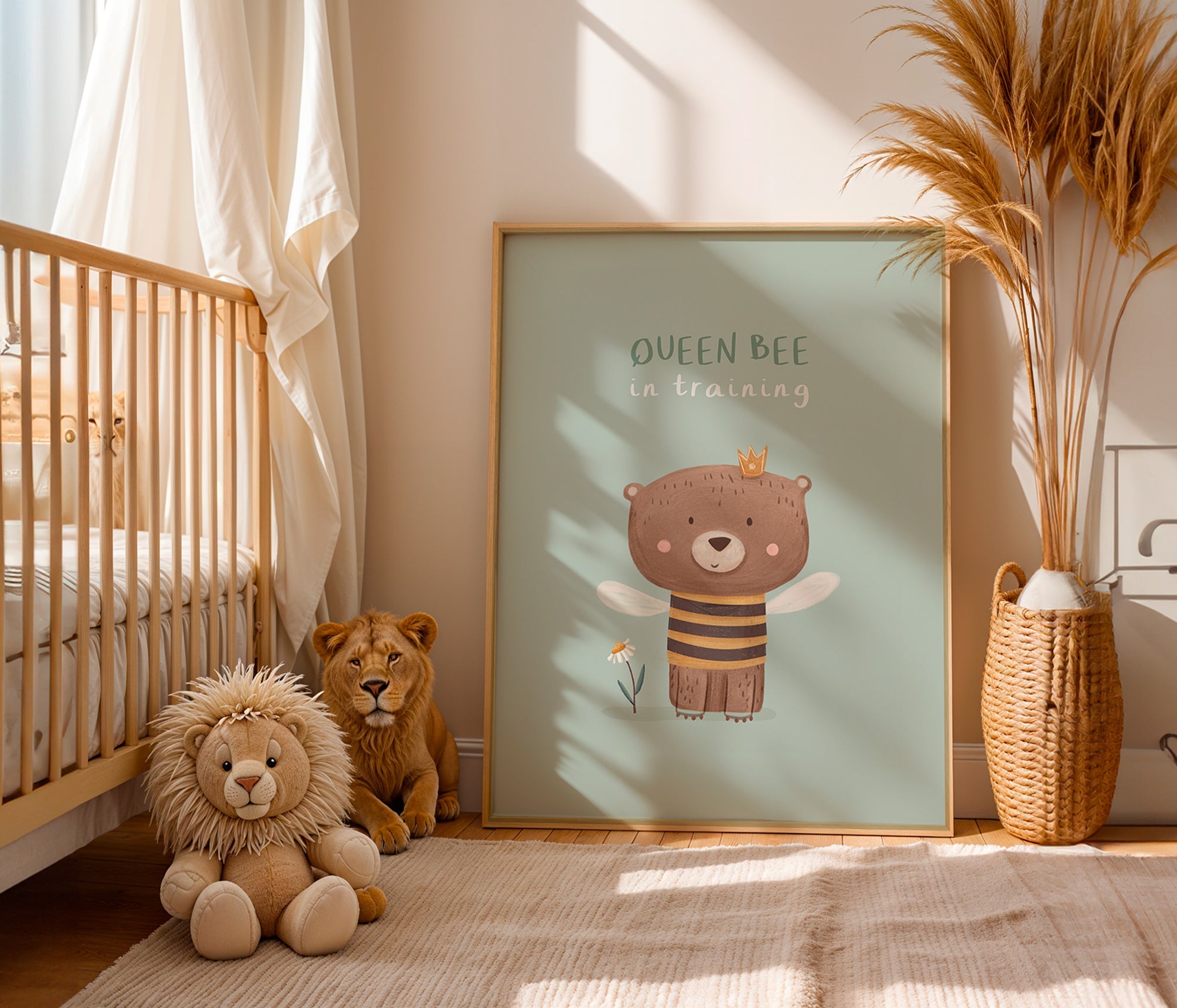Lâmina infantil Urso 'Queen Bee' com coroa
