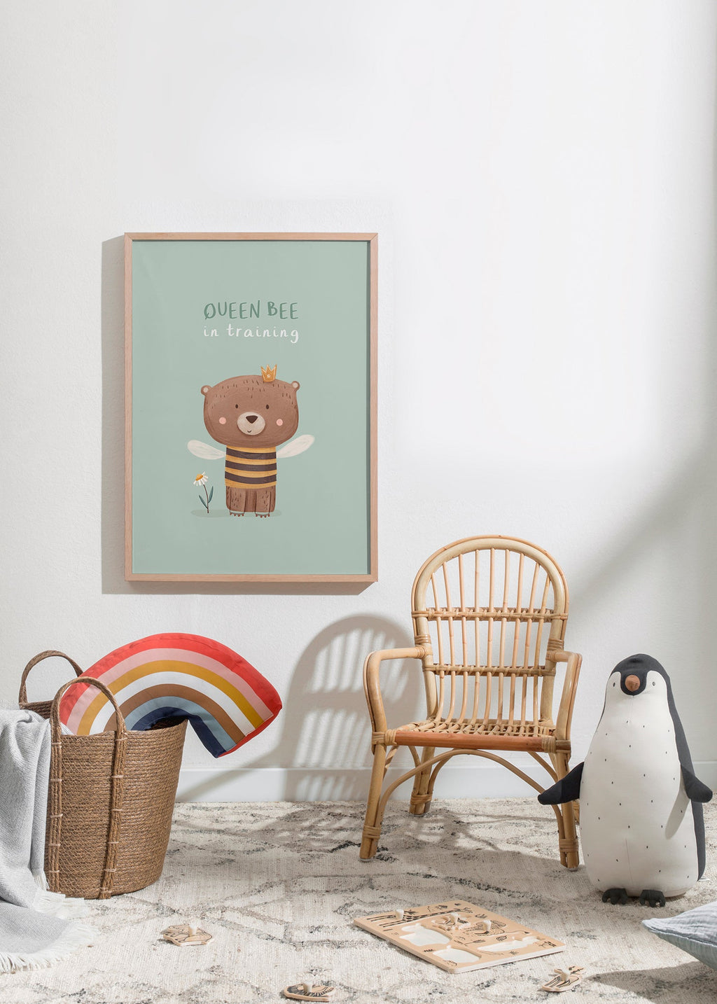 Lâmina infantil Urso 'Queen Bee' com coroa