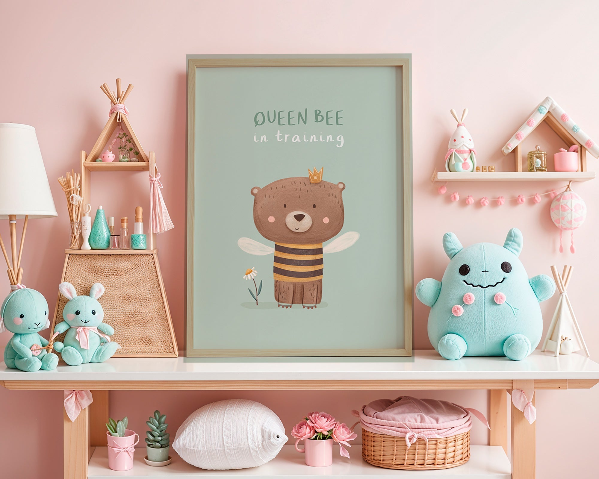 Lâmina infantil Urso 'Queen Bee' com coroa