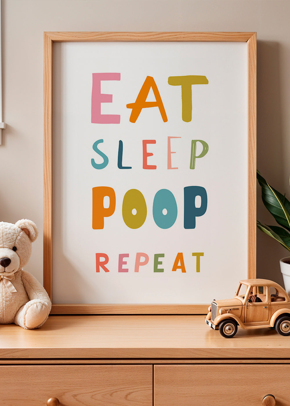 Estampa tipográfica infantil divertida