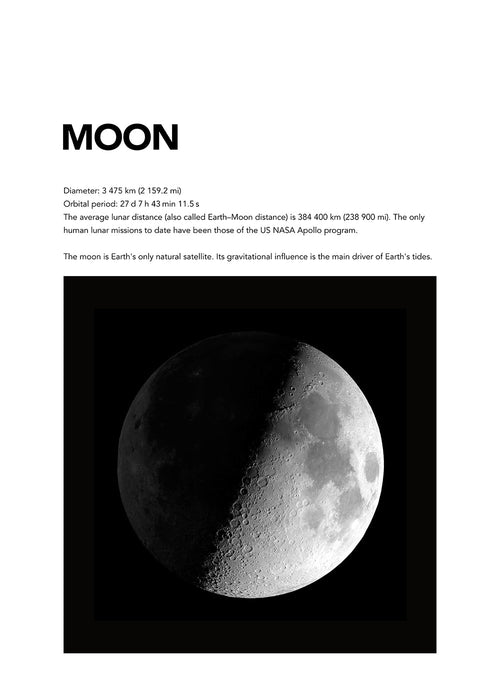 Fotografia da Lua em quarto crescente