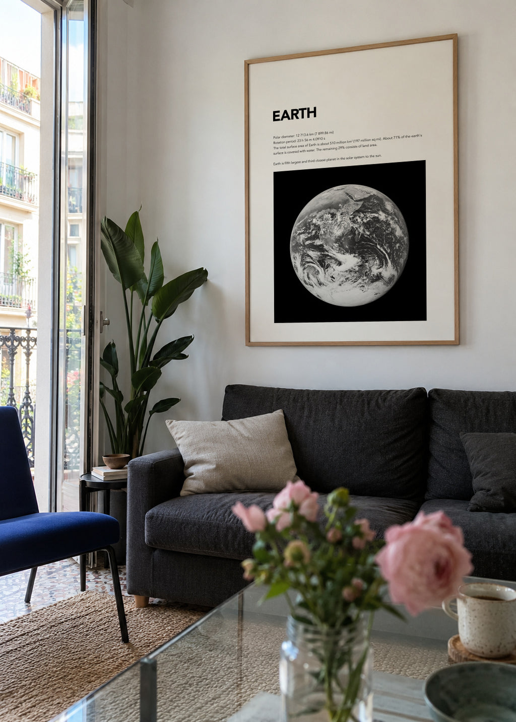 Earth - Framed poster in an interior