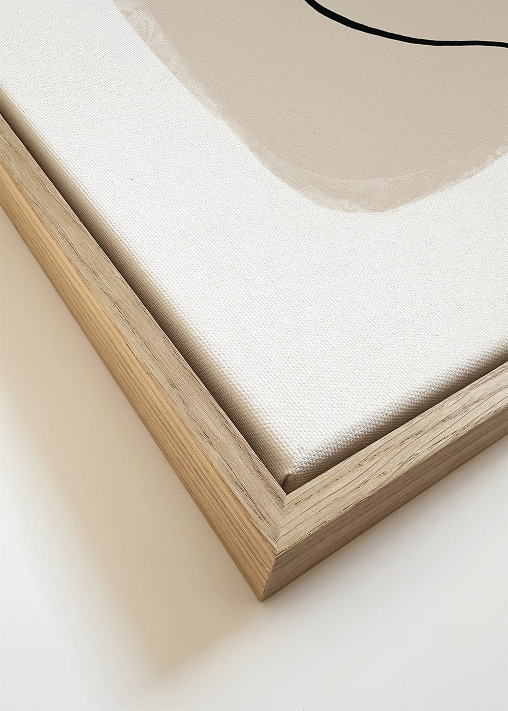 Quadro minimalista bege com linha gestual