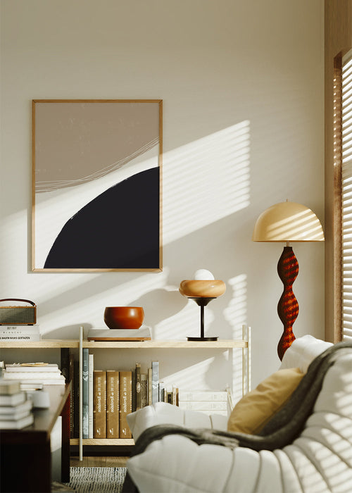 Arte minimalista com formas orgânicas bege
