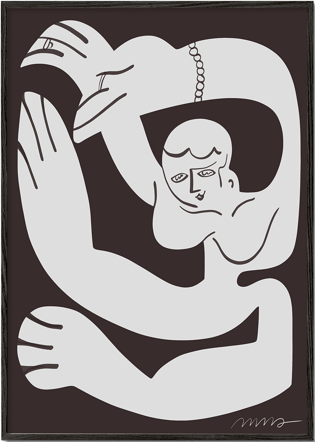 Quadro abstrato com figura fluida