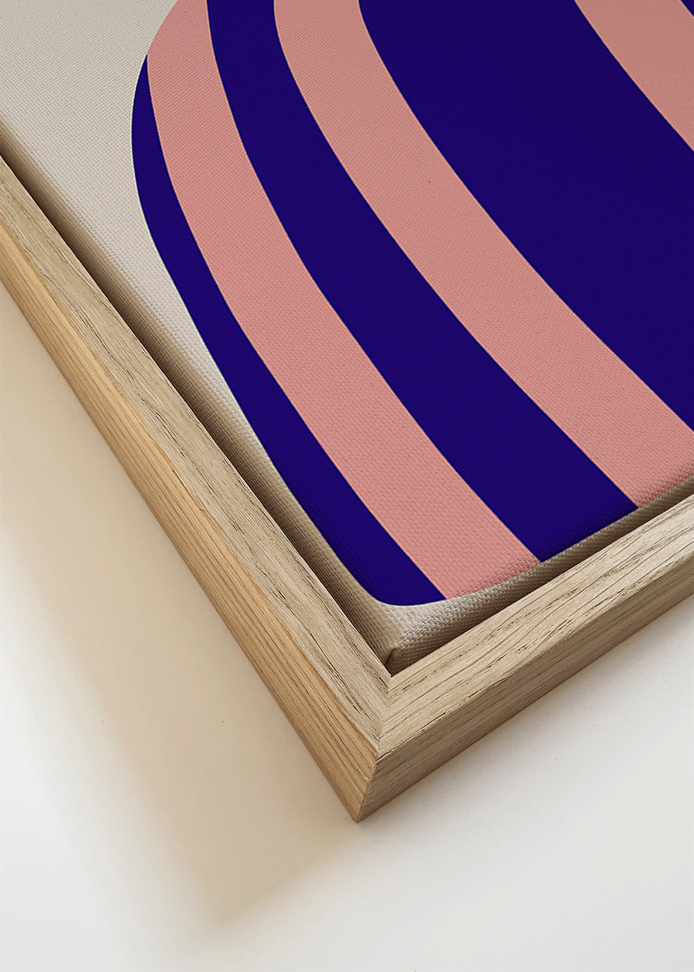 Estampa botânica com formas orgânicas rosa e azul