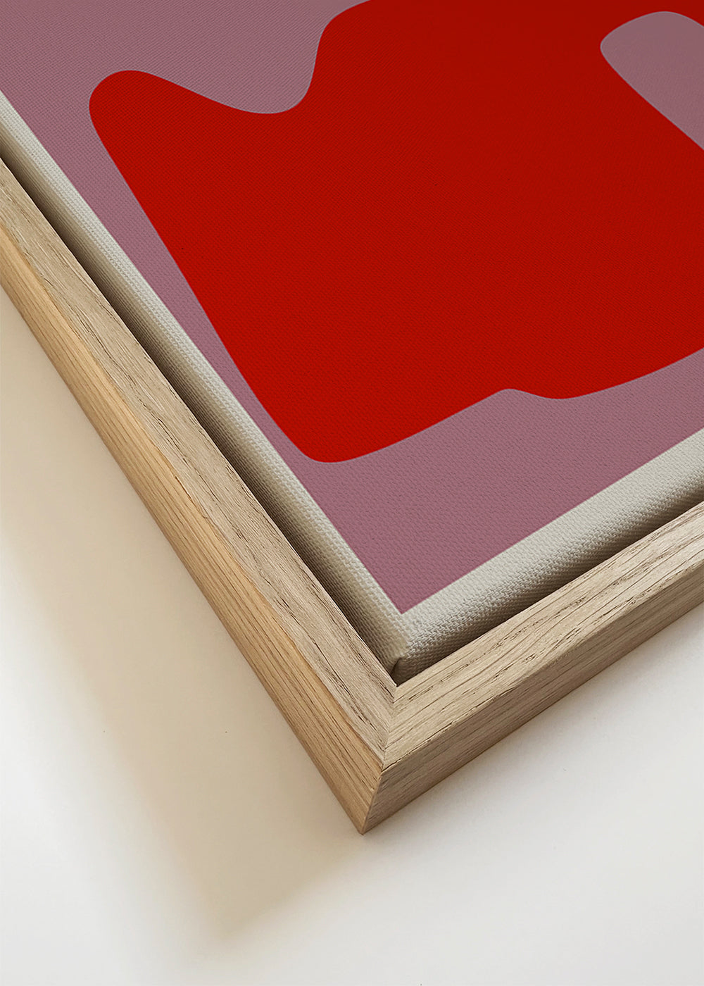 Arte abstrata com formas orgânicas vermelhas