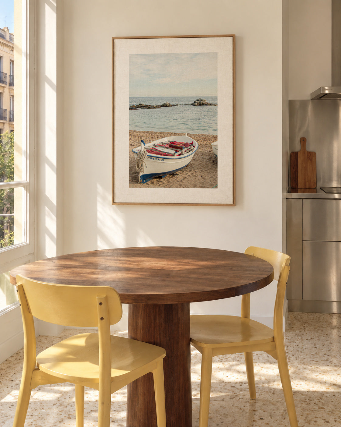 Costa Brava III - Framed canvas in an interior